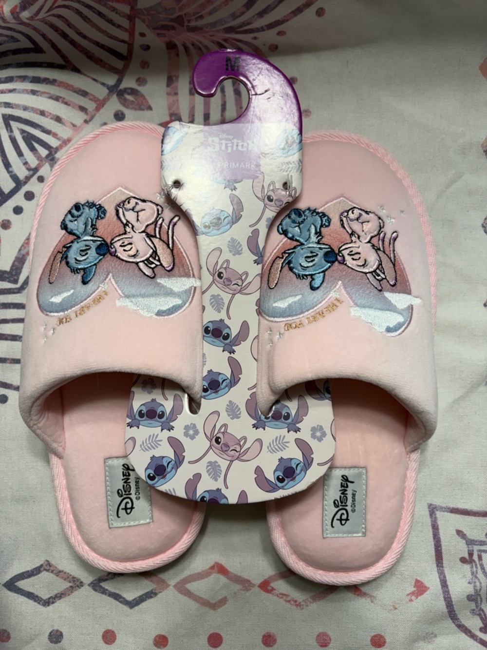 Disney women’s Pink Stitch & Angel Slippers